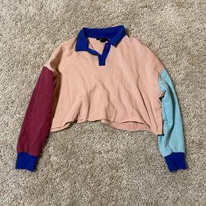 long sleeve colorblock crop.